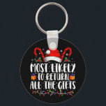 Most Likely To Return All The Gifts Christmas Keychain<br><div class="desc">Most Likely To Return All The Gifts Family Christmas Funny</div>