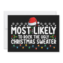 Most Likely To Rock The Ugly Christmas Sweater Invitation