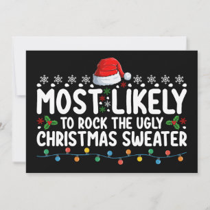 Most Likely To Rock The Ugly Christmas Sweater Invitation