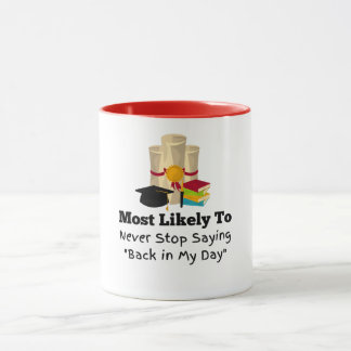 Most likely to say back in my day Graduation Gift Mug