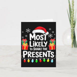 Most Likely To Shake The Shirt Family Christmas  Card