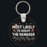 Most Likely To Shoot To Reindeer Family Christmas  Keychain<br><div class="desc">Most Likely To Shoot To Reindeer Family Christmas</div>