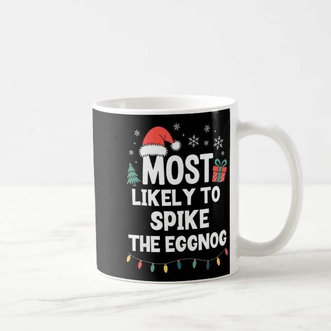 Most Likely To Ske The Eggnog Christmas Funny Xmas Coffee Mug (Right)