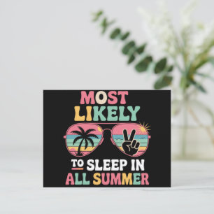 Most Likely To Sleep In All Summer Teacher Gift Postcard