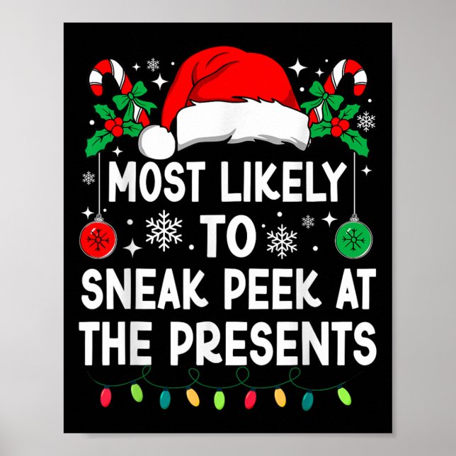 Most Likely To Sneak Peek At The Presents Christma Poster (Front)