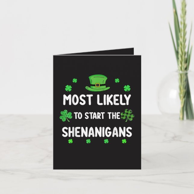 Most Likely to Start The Shenanigan Holiday Card (Front)