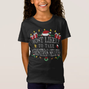 Most Likely to Take Christmas Selfies for Dad Mom T-Shirt