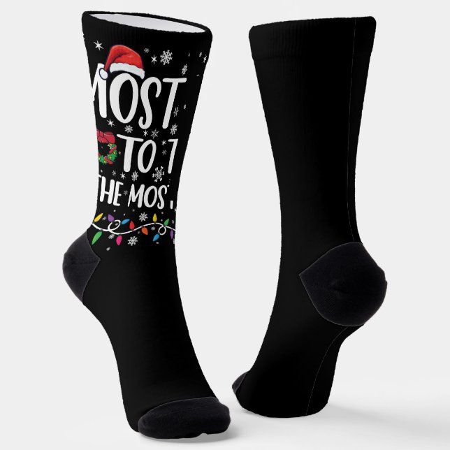 Most Likely To Take The Most Selfies Christmas  Socks (Angled)