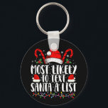 Most Likely To Text Santa A List Matching Christma Keychain<br><div class="desc">Most Likely To Text Santa A List Matching Christmas</div>