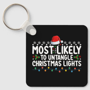 Most Likely To Untangle Christmas Lights Holiday Keychain