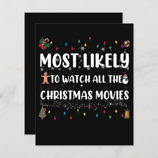 Most Likely To Watch All The Christmas Movies (Front/Back)