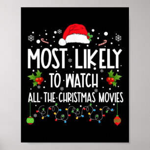 Most Likely To Watch All The Christmas Movies Xmas Poster