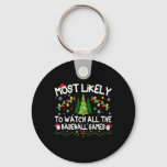 Most Likely To Watch All The Sell Games Christmas  Keychain