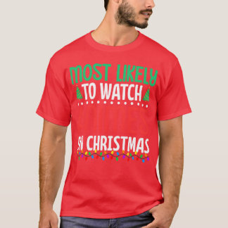 Most Likely to Watch Anime Funny Xmas Anime Otaku T-Shirt