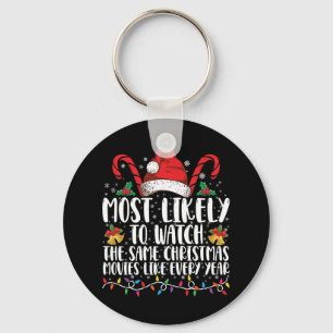 Most Likely to Watch The Same Christmas Movies  Keychain