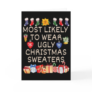 Most Likely To Wear Ugly Christmas Sweaters Matchi Card