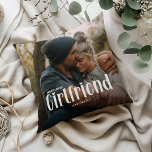 Most Loved GIRLFRIEND' Cute Photo Gift  Throw Pillow<br><div class="desc">This adorable, personalized photo pillow is a charming way to remind your girlfriend how much you love her. Just upload a picture, customize the text, and choose a unique color scheme. It's the ideal gift for Christmas or birthdays—or any day you want to let her know how much she means...</div>