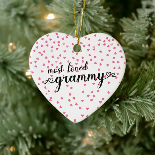 Most Loved Grammy Ceramic Ornament