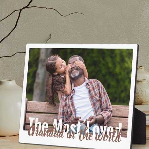 Most Loved Grandad in the World Editable Photo Plaque