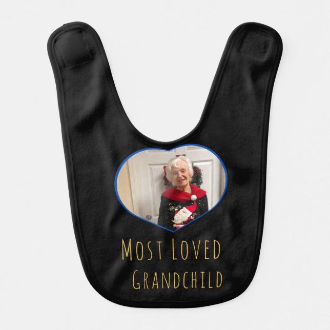 Most loved Grandchild  Baby Bib (Front)