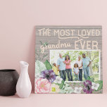 Most Loved Grandma Ever Rustic Floral Custom Photo Faux Canvas Print<br><div class="desc">Sweet photo canvas for your grammie - great for mother's day or a birthday gift. The template is set up ready for you to add your own photo and you can also edit "grandma" to your preferred title (ie., nonna, nanna etc), if you wish. This watercolor floral design features a...</div>