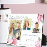 Most Loved Grandma Pink Magnolia 3 Photo Plaque<br><div class="desc">Pretty Mother's Day photo gift for your grandma (editable). The template is set up ready for you to add 3 of your own photos, which are displayed in portrait format. All of the wording is editable, so you can create your gift for anyone and any occasion. The wording currently reads...</div>