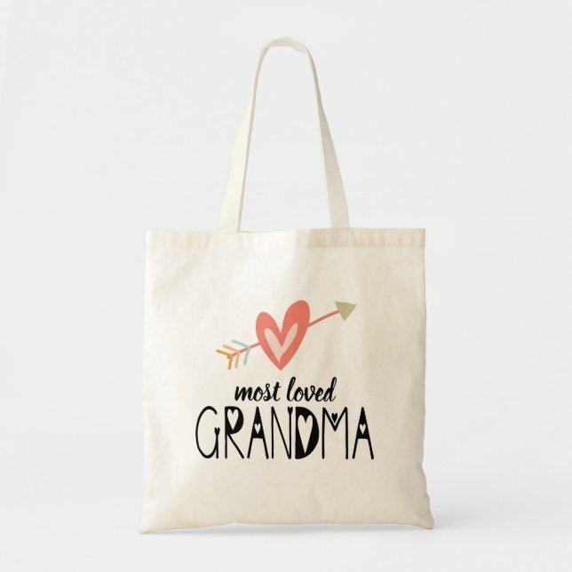 Most Loved Grandma Tote Bag (Front)
