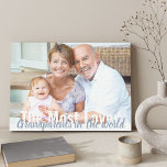 Most Loved Grandparents in the World Photo Wrapped Canvas Print<br><div class="desc">Create your own modern custom wrapped canvas with one of your favorite photos. The modern oversized typography is fully editable and currently reads "The Most Loved Grandparents in the world". The photo template is ready for you to add your picture, which is displayed in landscape format. If you wish to...</div>