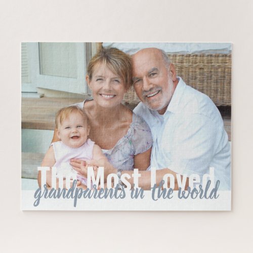 Most Loved Grandparents Personalized Photo Jigsaw Puzzle
