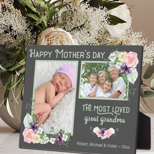 Most Loved Great Grandma _ Floral Frame 2 Photo