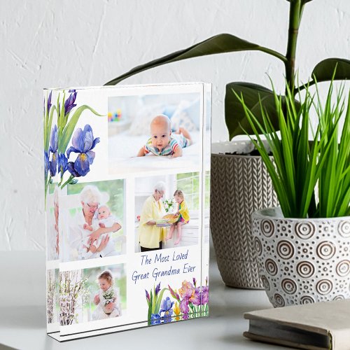 Most Loved Great Grandma Spring Flowers Photo Block