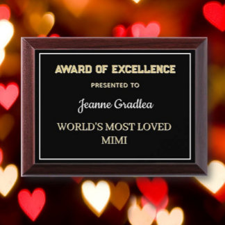 Most loved Mimi Award Plaque