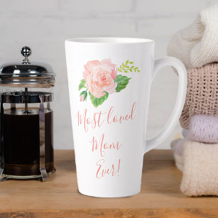 Most Loved Mom Ever Pretty Rose Latte Mug