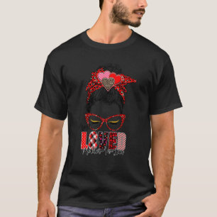 Most Loved Mother In Law Leopard Messy Bun Mothers T-Shirt