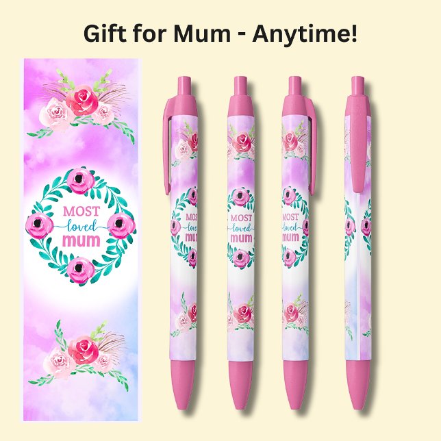 Most Loved Mum, Pink Flowers, Pen (Creator Uploaded)