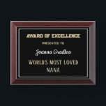 Most loved Nana Award Plaque<br><div class="desc">An award above all others for the best nana ever! Personalize with name and nickname to create a special gift.</div>