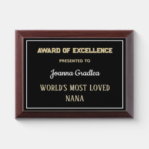 Most loved Nana Award Plaque