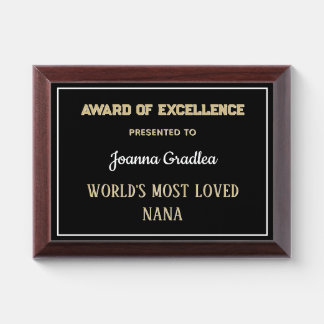Most loved Nana Award Plaque