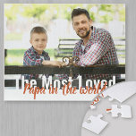 Most Loved Papa in the World Personalized Photo Jigsaw Puzzle<br><div class="desc">Create your own photo puzzle with one of your favorite photos. The modern oversized typography is fully editable and currently reads "The Most Loved Papa in the world". The photo template is ready for you to add your picture,  which is displayed in landscape format.</div>