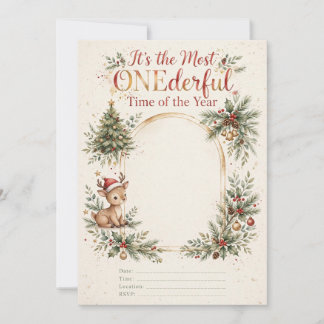 Most ONEderful Christmas 1st Birthday Invite