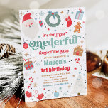 Most Onederful Time Christmas 1st Birthday Party Invitation<br><div class="desc">Most Onederful Time Christmas 1st Birthday Party Invitation</div>