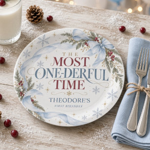 Most ONEderful Time First Birthday Paper Plates