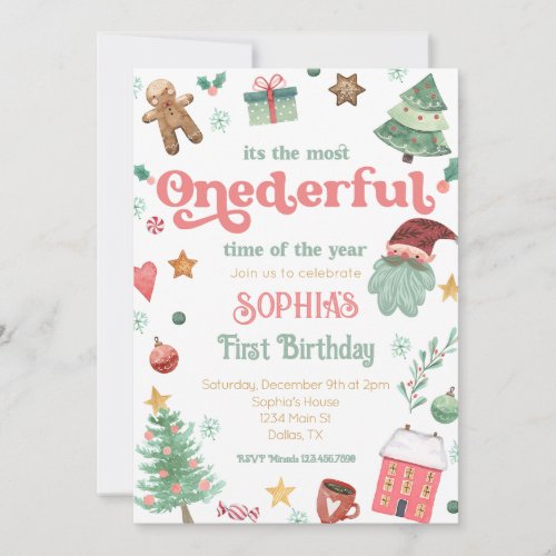 Most Onederful Time of the Year First Birthday Invitation