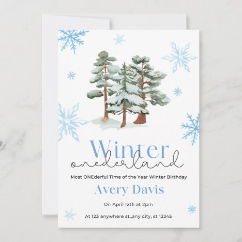  Most ONEderful Time of the Year Winter Birthday Invitation