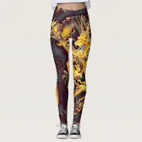 Most Popular Chinese Gold Emperor Dragon Dark Art Leggings