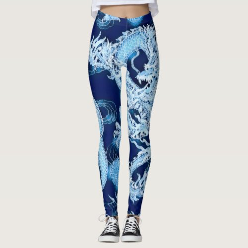 Most Popular Chinese Winter Dragon Fantasy Art Leggings