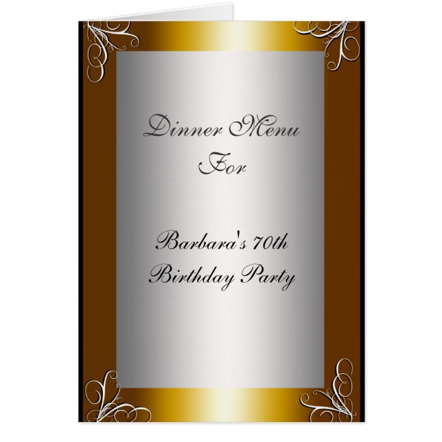 Most Popular Dinner Party Menu Cards (Front)
