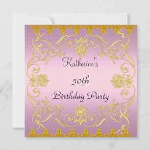 Most Popular Elegant Pink Gold Invitation