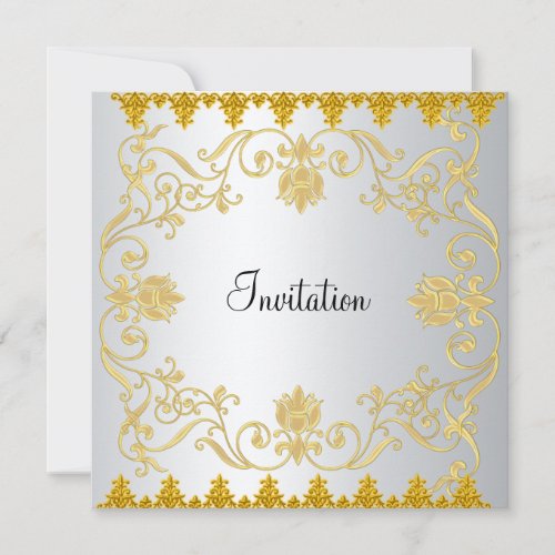 Most Popular Elegant White Gold color Invitation