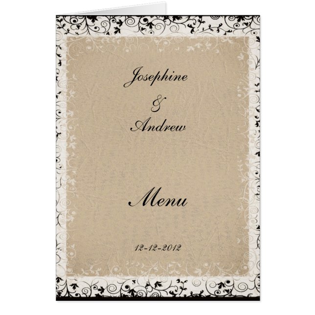 Most Popular Wedding Menu Cards (Front)